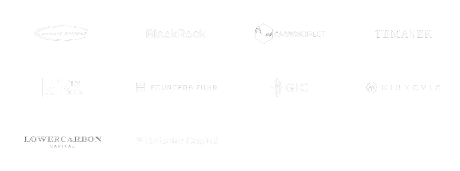 Solugen investors: Baillie Gifford, BlackRock, Carbon Direct, Temasek, Fifty Years, Founders Fund, GIC, Kinnevik, Lowercarbon Capital, Refactor Capital